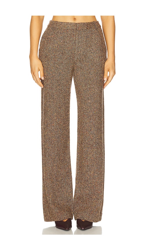 L'agence Livvy Straight Leg Trouser In Brown