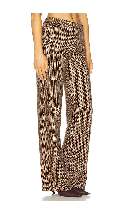 L'agence Livvy Straight Leg Trouser In Brown