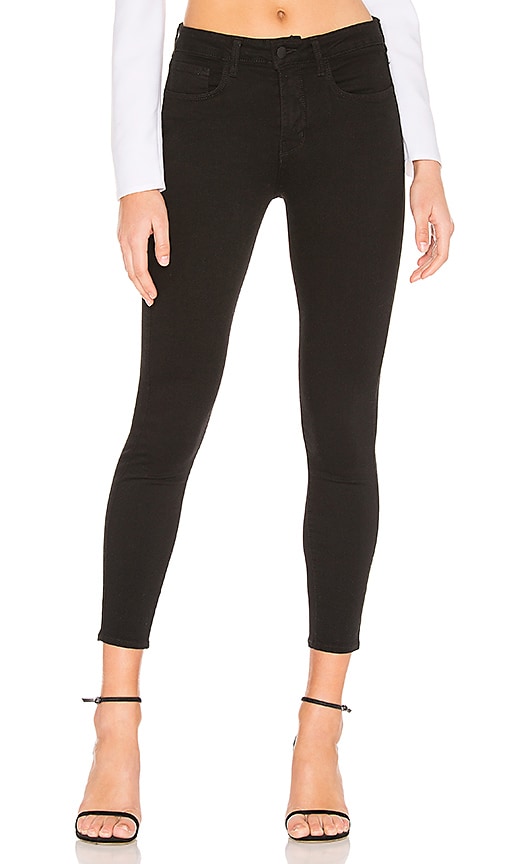 L'AGENCE Margot High Rise Skinny Jean in Noir