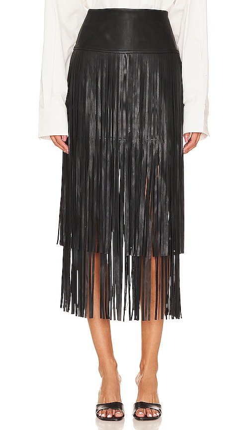 L AGENCE KAROLINA FRINGE SKIRT