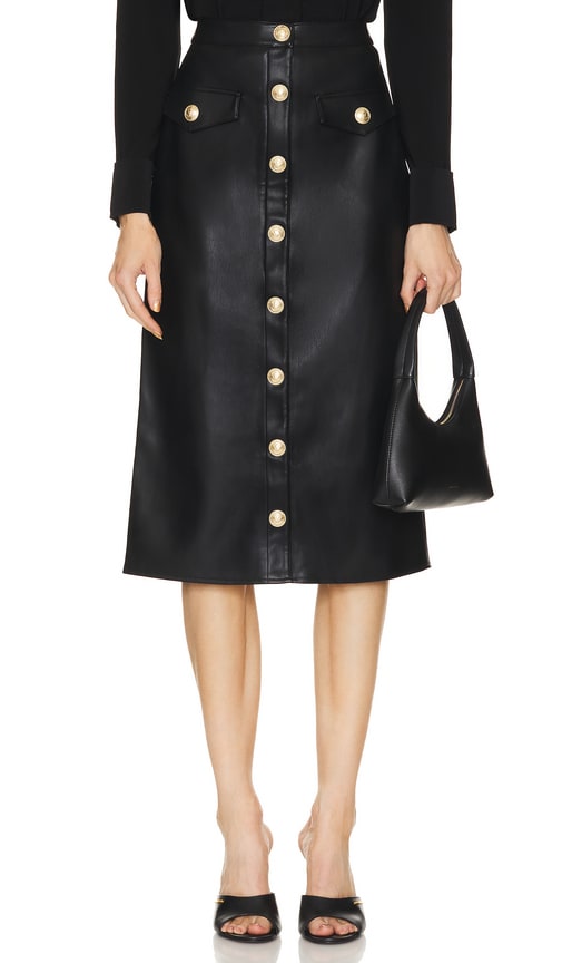 Shop L Agence Milann Midi Skirt In Black