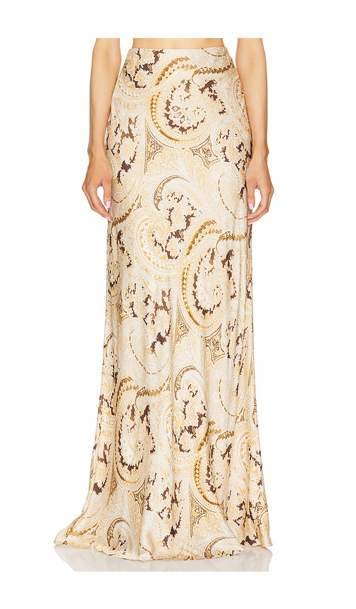 L Agence Zeta Long Skirt In Tan