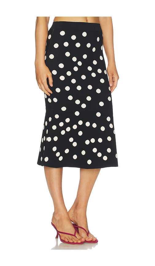 L'agence Mae Polka Dot Flare Skirt In Animal Print