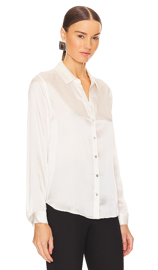 Shop L Agence Tyler Long Sleeve Blouse In Ivory