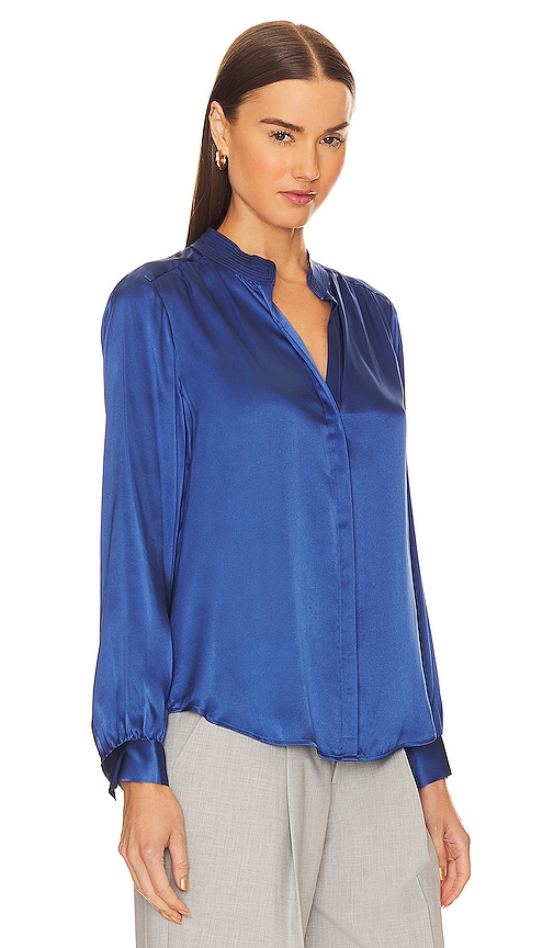 Shop L Agence Bianca Blouse In Royal