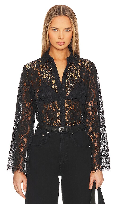 L'AGENCE Carter Blouse in Black