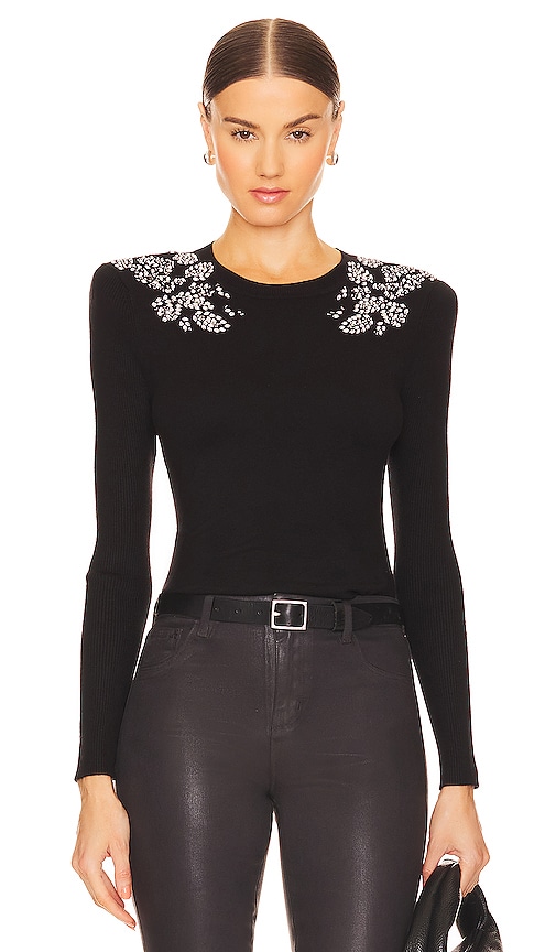 Shop L Agence Imaan Crystal Top In Black