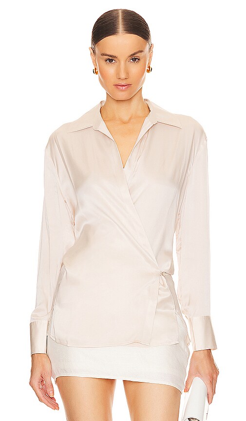 L'AGENCE Sora Blouse in Champagne