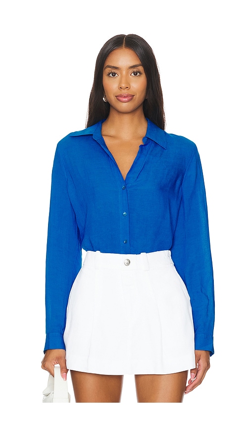 Shop L Agence Nina Longsleeve Blouse In Bright Royal