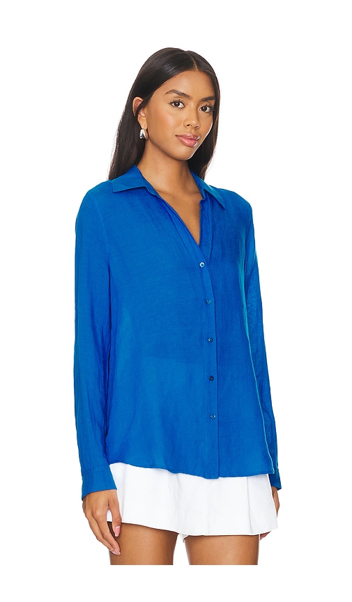 Shop L Agence Nina Longsleeve Blouse In Bright Royal