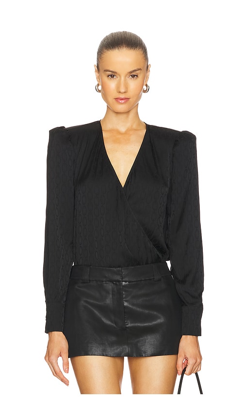 Shop L Agence Cambria Tie Neck Blouse In Black