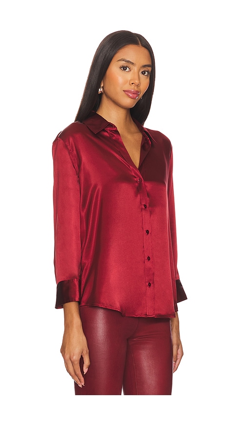 Shop L Agence Dani 3/4 Sleeve Blouse In Syrah