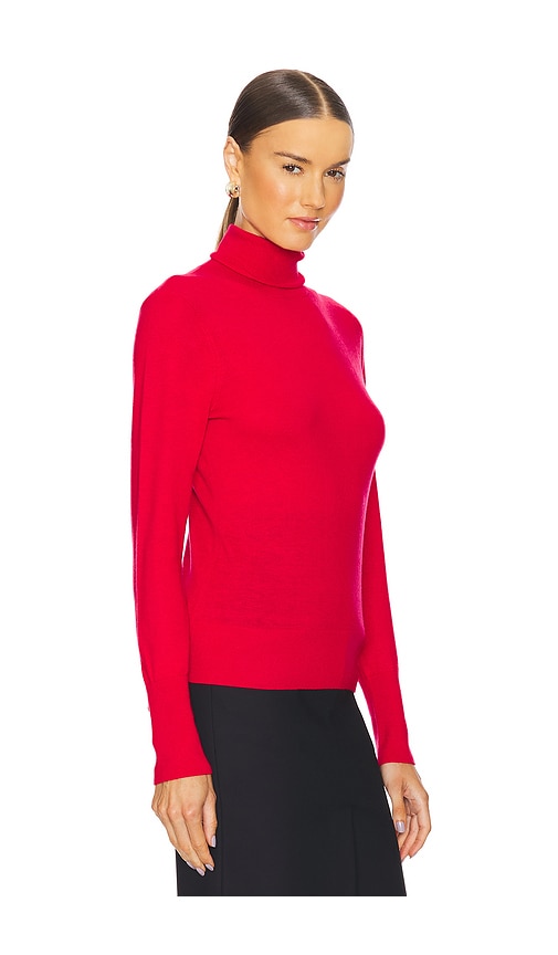 Shop L Agence Flora Turtleneck Top In Red