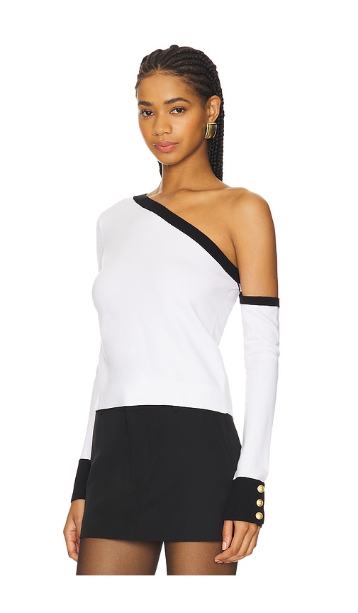 Shop L Agence Maeva Off Shoulder Pullover In White