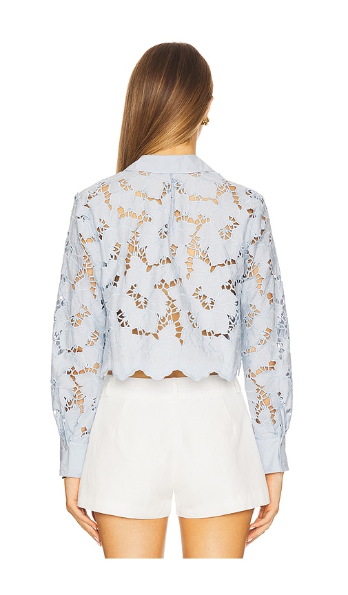  L'agence Button-down-hemd In Cropped-länge Seychelle In Baby Blue. Größe M. Also In L. 