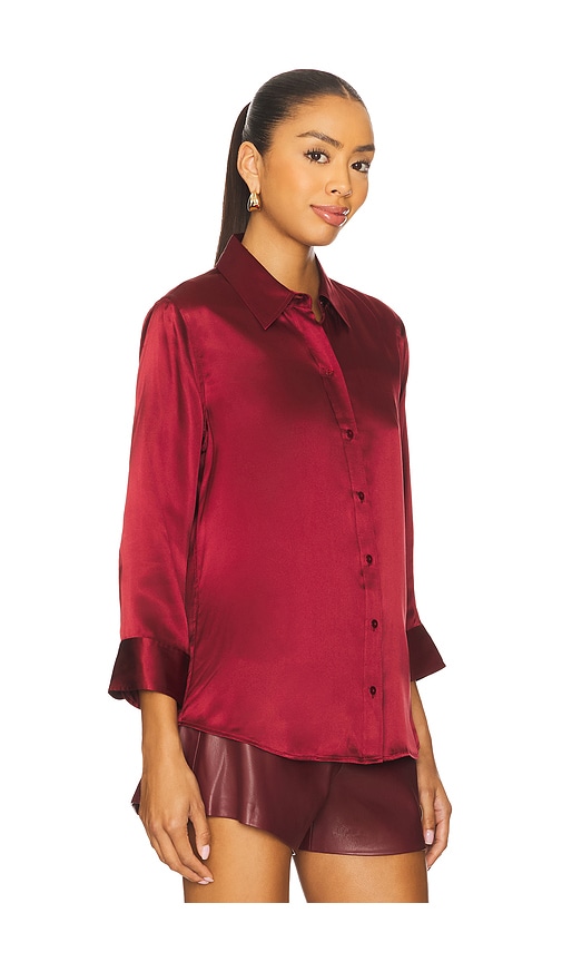L Agence Tyler Blouse In Dark Bordeaux In Red
