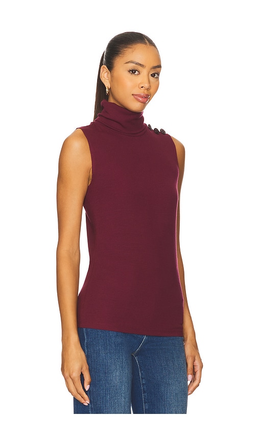 L Agence Ceci Sleeveless Turtleneck Top In Brown