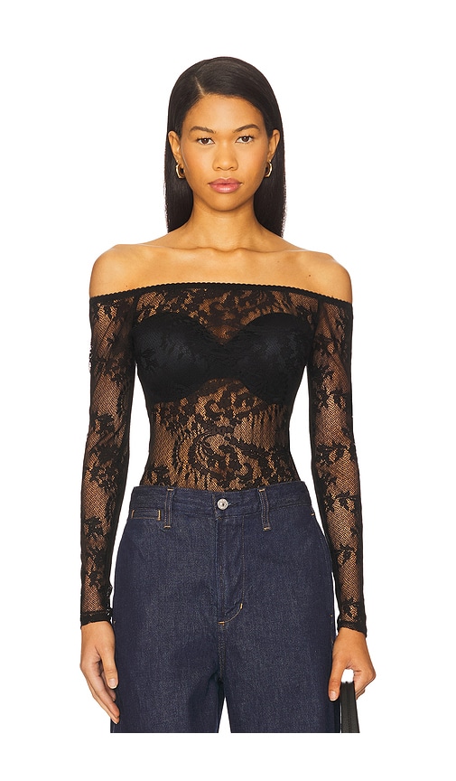 L Agence Peonie Bodysuit In Black