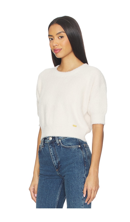 L'agence Guinevere Short Sleeve Crop Crew Top In White