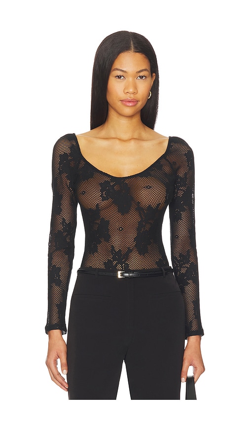 L'agence Gwendolyn Long Sleeve Bodysuit In Black