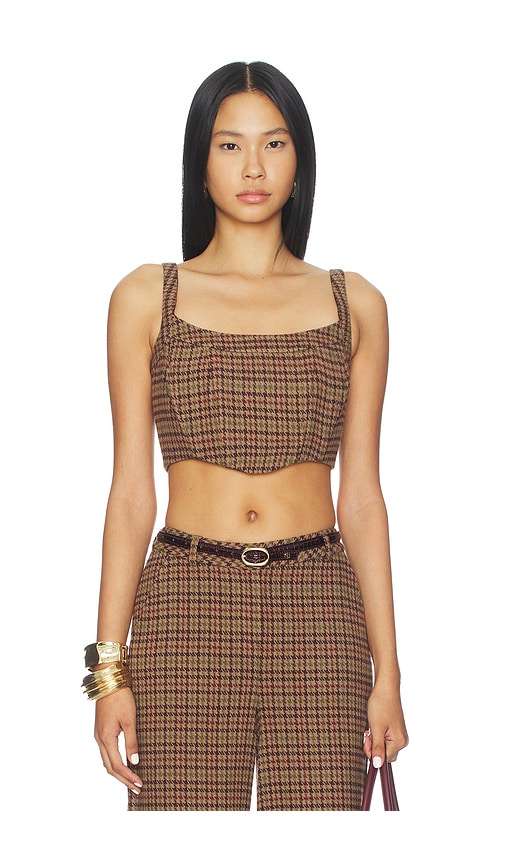 L'agence Tiffany Corset Top In Brown
