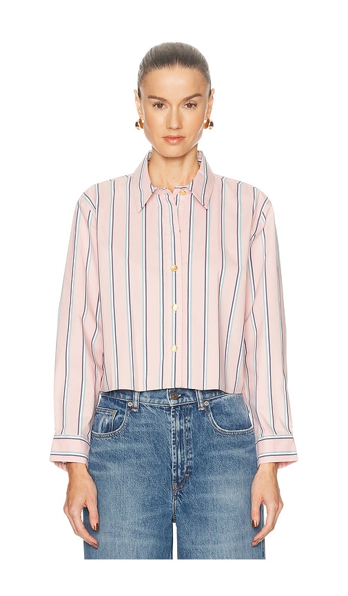 L'AGENCE Cosette Crop Hi Low Shirt