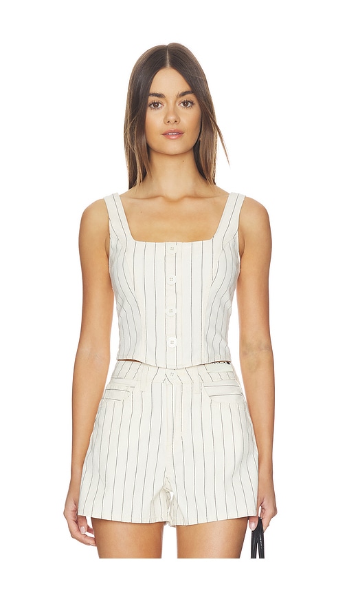 L'AGENCE Saga Button Front Top