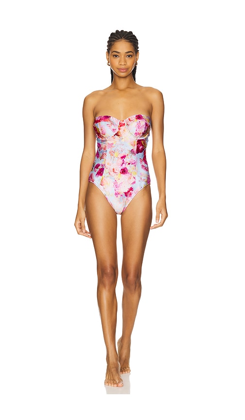 L AGENCE AMIE SOFT CLOUD UNDERWIRE BANDEAU ONE PIECE SWIMSUIT