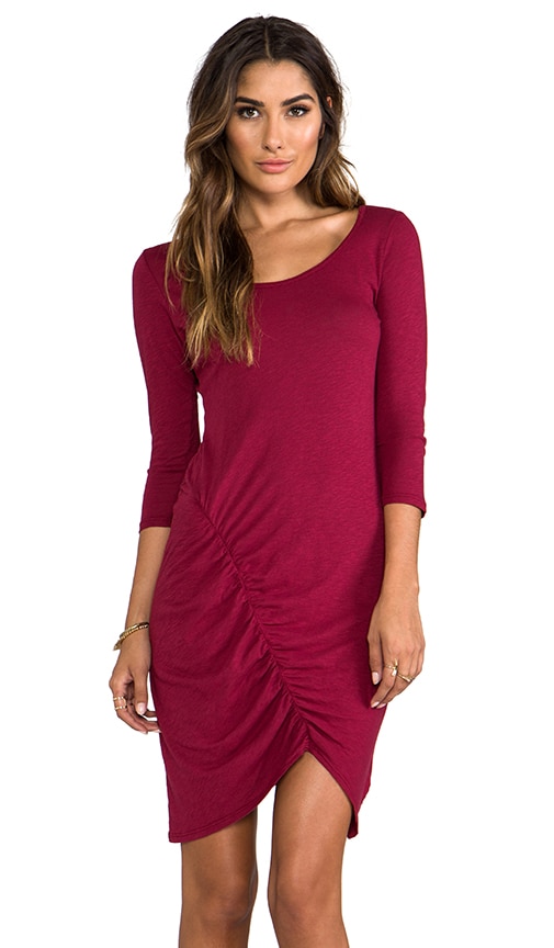 Slub Jersey 3/4 Sleeve w/ Shirring Dress
