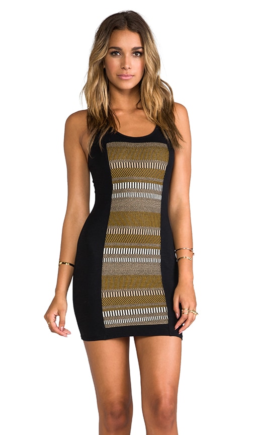 LA Made Panel Front Bodycon Dress in Olive & Black | REVOLVE