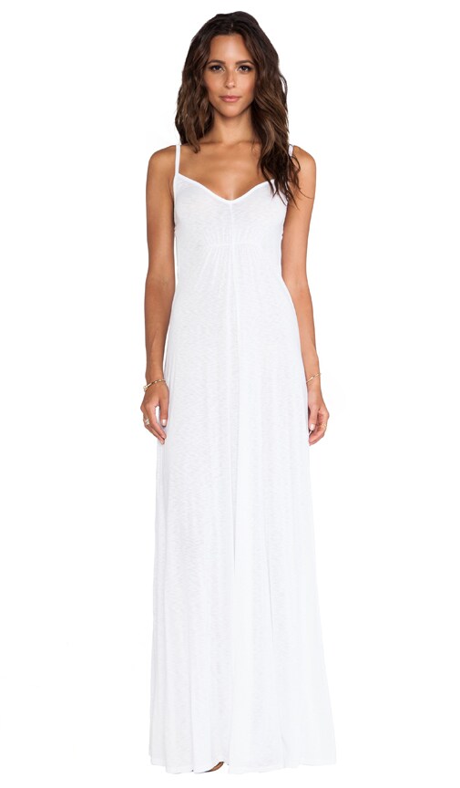 white maxi cami dress