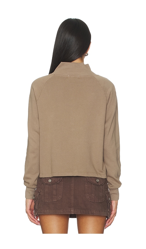 La Made Alexander Half Button Up Pullover In Brown. Size S. Also In Xs, M, L. 
