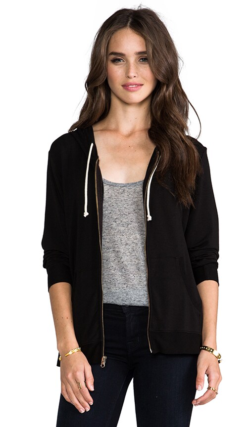 LA Made Supersoft Zip-Up Hoodie in Black | REVOLVE