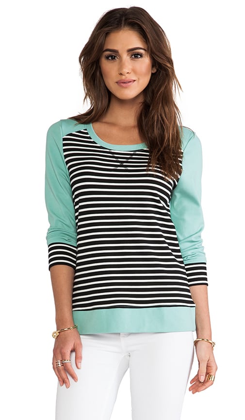 Colorblocked Striped 3/4 Pullover