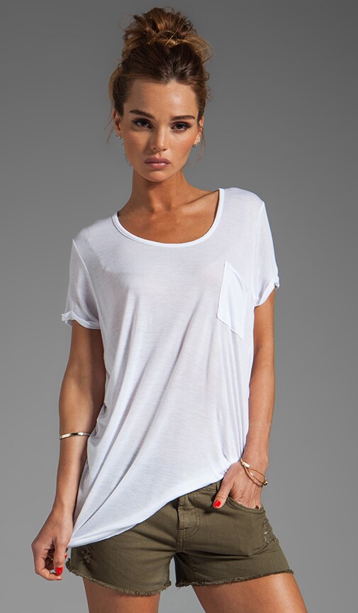 Viscose Jersey Rolled Sleeve Tee