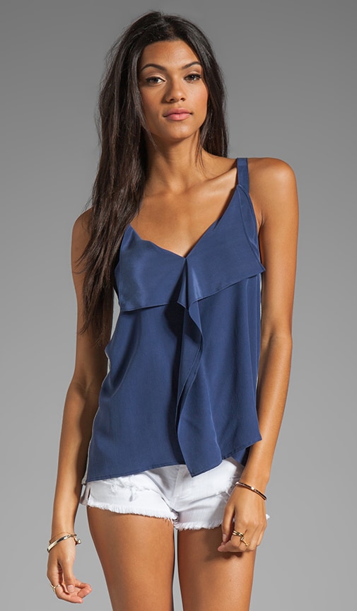 Washed Silk Ruffle Tank