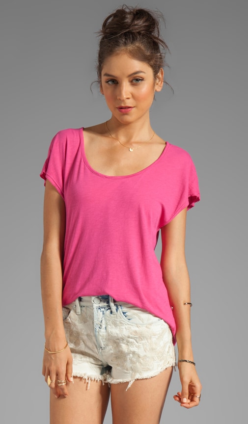 Slub Jersey Deep V Back Tee