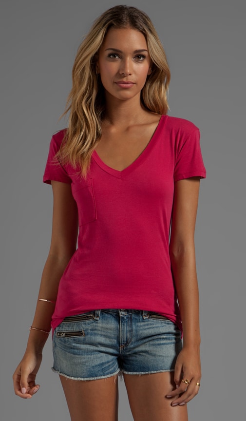 Tissue Jersey V-Neck Pocket Tee