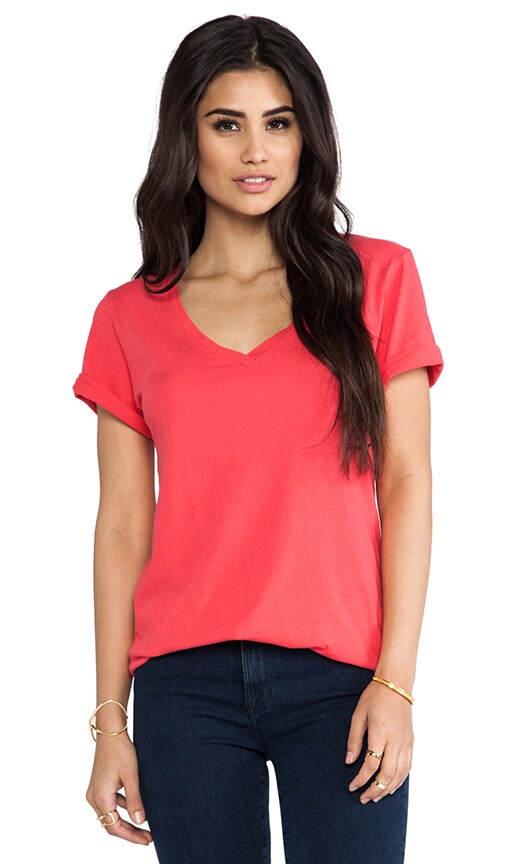 Luxury Jersey Roll Sleeve Staple V Tee