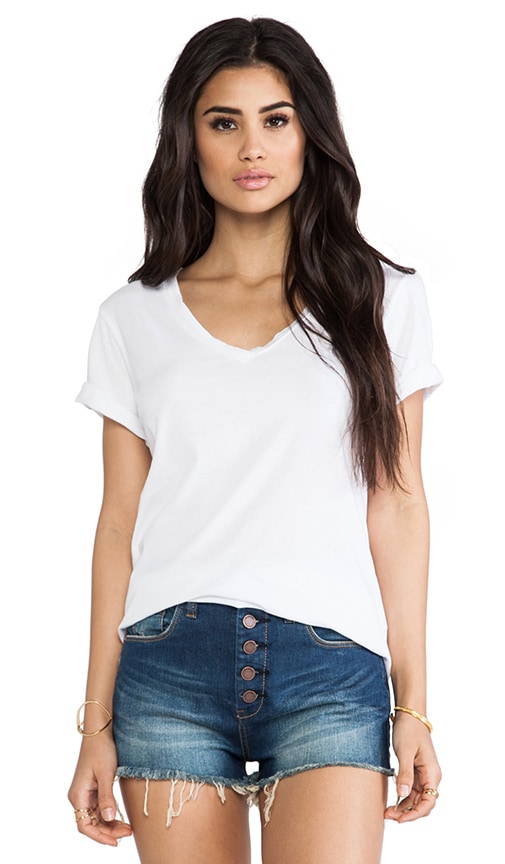 Luxury Jersey Roll Sleeve Staple V Tee