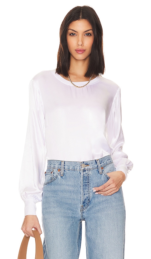 LA Made Tinsley Silky Blouse in White