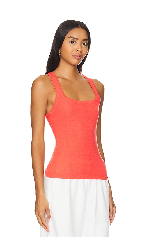 Shop La Made Valeria Square Neck Cinch Tank In Vivid Red