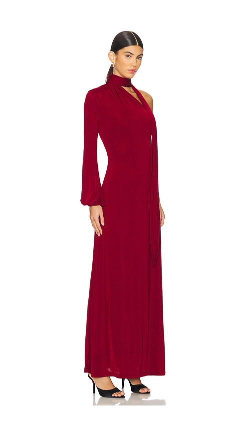 Shop Leslie Amon Scarf Maxi Dress In Terracota