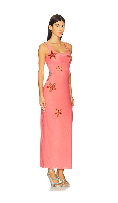Leslie Amon Starfish Maxi Tank Dress In Red