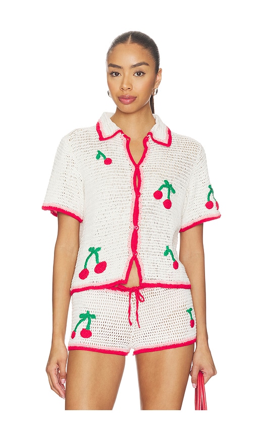 Leslie Amon Ruby Crochet Shirt | Thumbnail 3