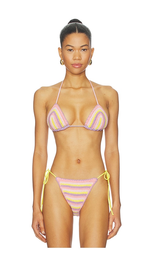 Leslie Amon Oli Rainbow Crochet Bikini Top