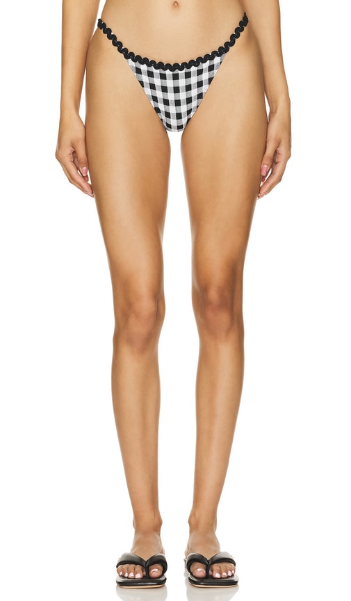 Leslie Amon Zita Bikini Bottom in Black & White Gingham