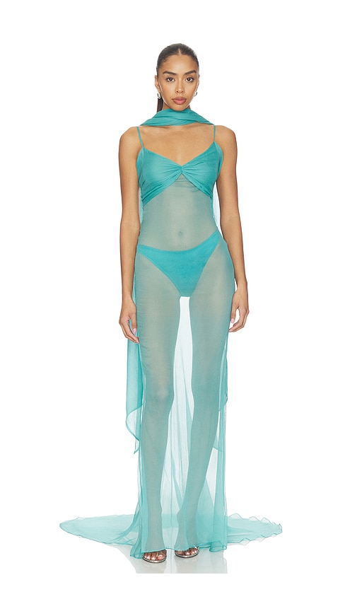 LaQuan Smith Gown With Neck Tie Detail