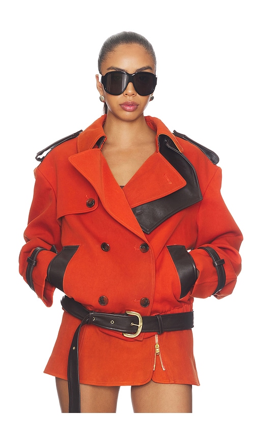 LaQuan Smith Double Breasted Cropped Coat