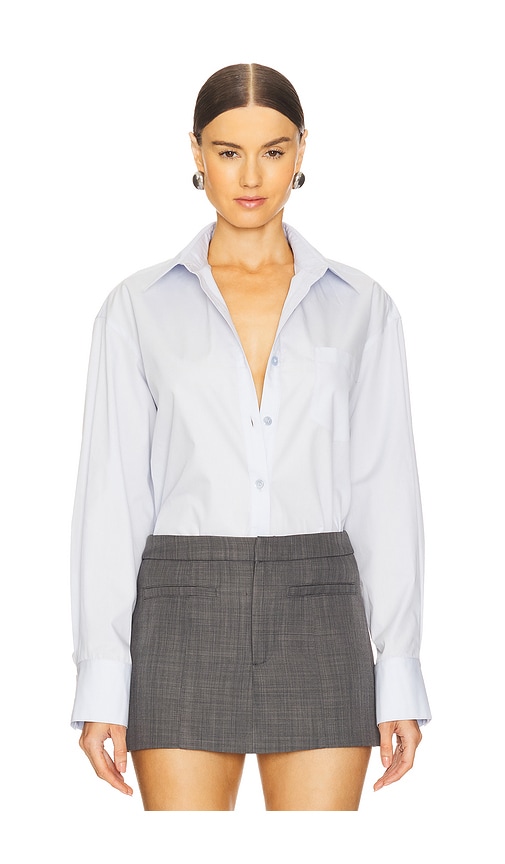 Shop Laquan Smith Oversized Button Down Shirt In Blue